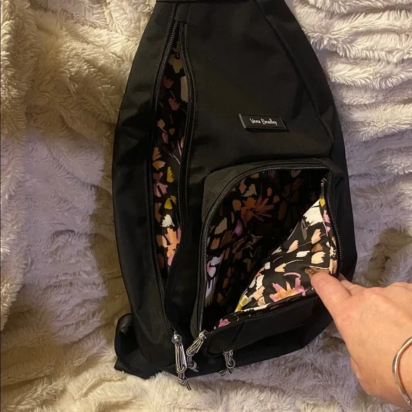 Vera Bradley Black Sling Backpack - Picture 4 of 9